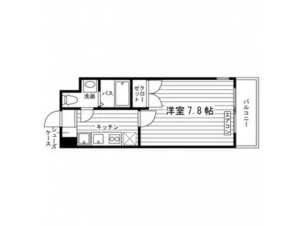 オーガスタ和光(1K/1階)の間取り写真