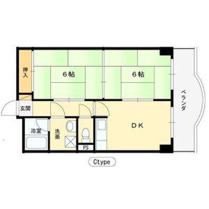 ダイヤマンション(2DK/1階)の間取り写真