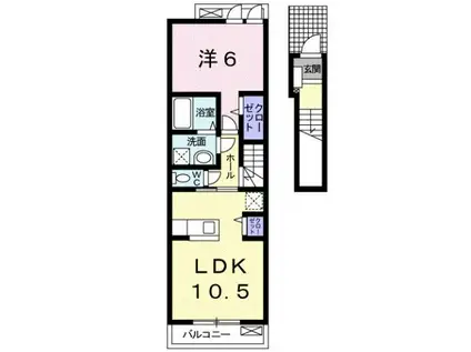 コンフォルト(1LDK/2階)の間取り写真