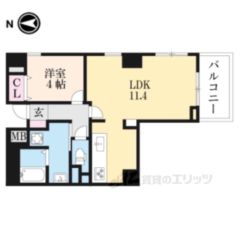 パインフィールド七条(1LDK/2階)の間取り写真