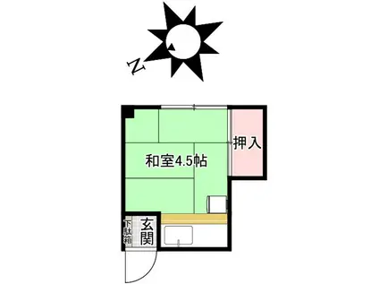 福富ビル(ワンルーム/4階)の間取り写真