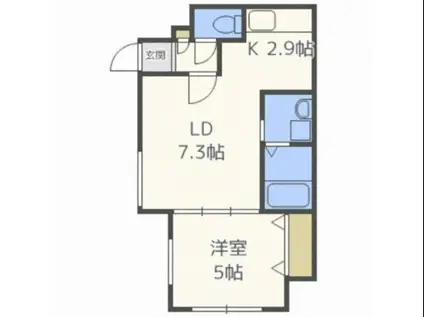 アルページュ平岸(1LDK/4階)の間取り写真