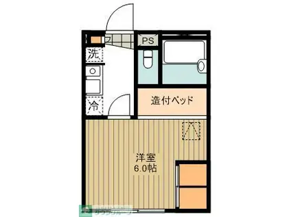 プライムコート中神(1K/2階)の間取り写真