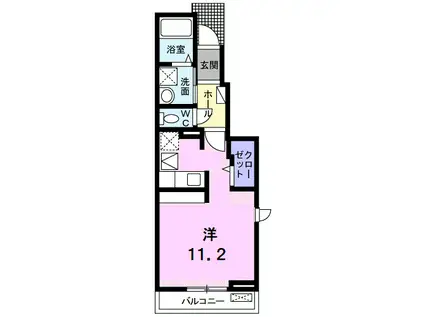 CALME ALBA(ワンルーム/1階)の間取り写真