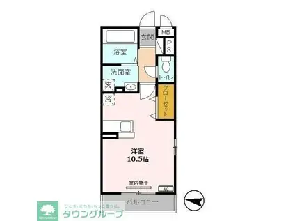 DOLLY VARDEN II(ワンルーム/2階)の間取り写真