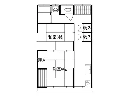 コーポK(2K/2階)の間取り写真