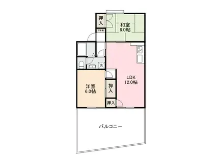 瀬戸ハイツAB(2LDK/2階)の間取り写真