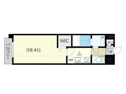 ロータス皆春(1K/3階)の間取り写真