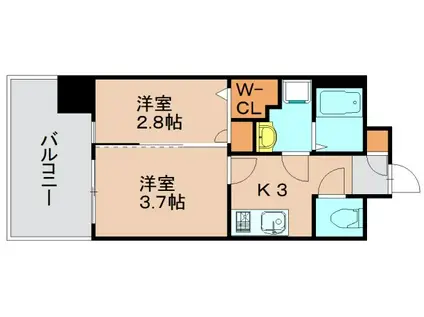 グランフォーレ箱崎アネックス(2K/4階)の間取り写真