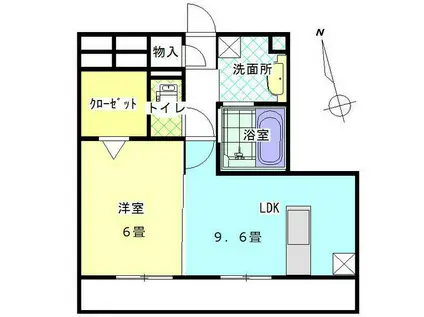 かきの木ガーデン(1LDK/2階)の間取り写真