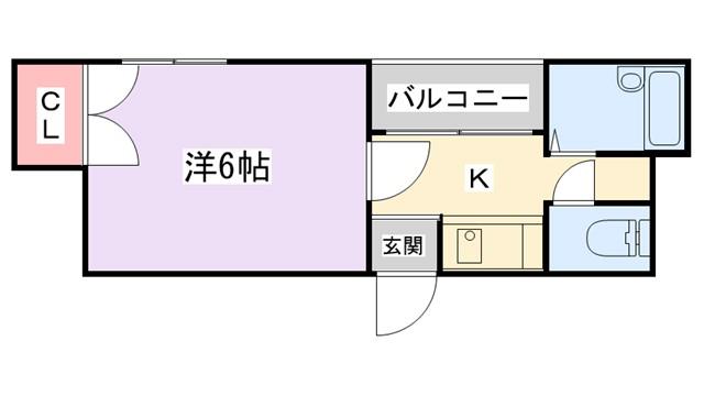 ヴォーグシャトー(1K/2階)の間取り写真