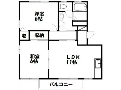 ディアス本郷(2LDK/2階)の間取り写真