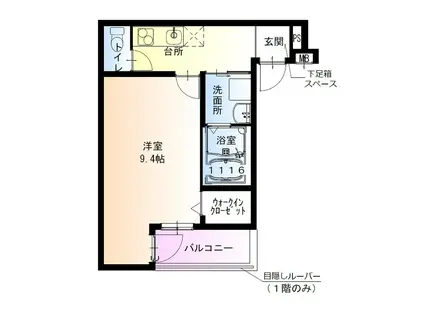 フジパレス住吉我孫子前III番館(1K/1階)の間取り写真