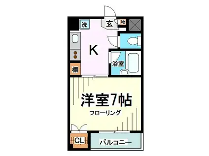 プレジール狛江(1K/1階)の間取り写真