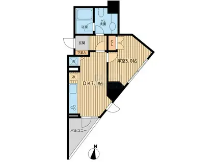 KDXレジデンス千駄木(1DK/8階)の間取り写真