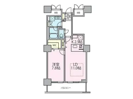 ロイヤルパークスタワー南千住(1LDK/13階)の間取り写真