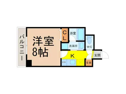 プルミエ志賀本通(1K/2階)の間取り写真