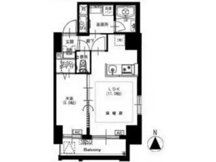 カーサ麻布 ル・グラン(1LDK/3階)の間取り写真