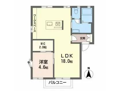 グランクリュー(1LDK/1階)の間取り写真