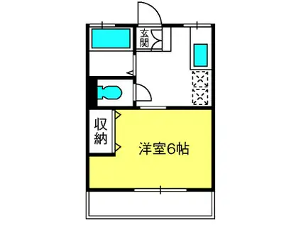 ハイムあさひ(1K/1階)の間取り写真