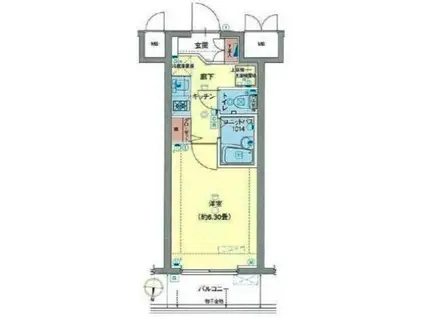 ヴェルト木場マリナコート(1K/5階)の間取り写真