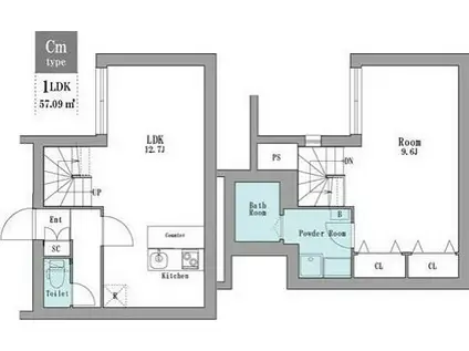 LEGALAND小石川5丁目(1LDK/5階)の間取り写真