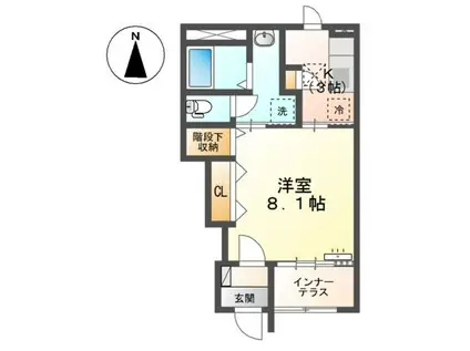 イーストゲート・スクエア(1K/1階)の間取り写真