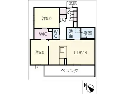 エスティーラ(2LDK/2階)の間取り写真