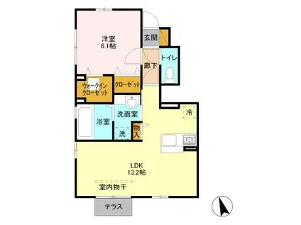 エンゼルハイム1(1LDK/1階)の間取り写真