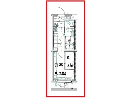 ルミード赤羽ノース(1SK/2階)の間取り写真