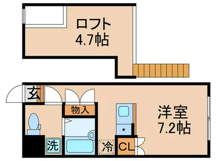 MINA NIJUKU(ワンルーム/1階)の間取り写真