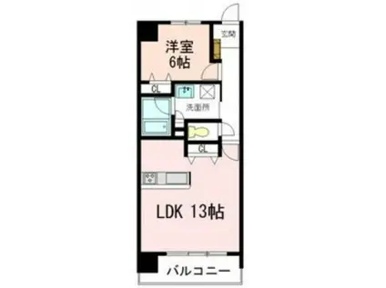 ハピネス(1LDK/6階)の間取り写真