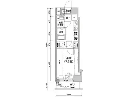アイル プレミアム文京六義園(1K/7階)の間取り写真