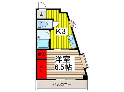 平成ロイヤル(1K/1階)の間取り写真