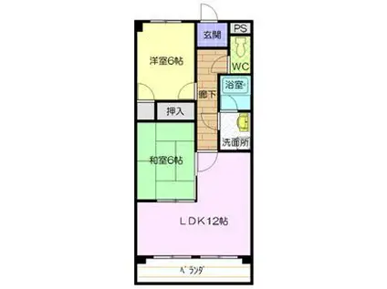 アクシス呼続(2LDK/3階)の間取り写真