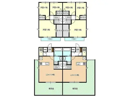 サーノボワール(3LDK/2階)の間取り写真