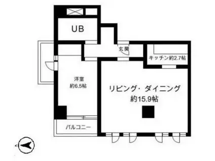 ヒルクレスト代官山(1LDK/3階)の間取り写真