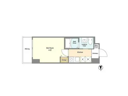 グリーンリーフ新綱島(1K/3階)の間取り写真