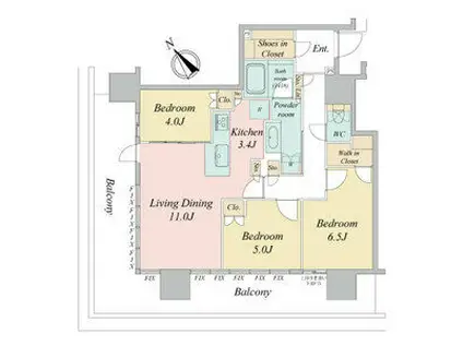 NAGOYA THE TOWER(3LDK/5階)の間取り写真