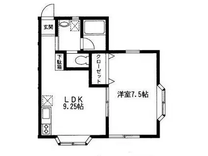 第3中台コーポ(1LDK/2階)の間取り写真