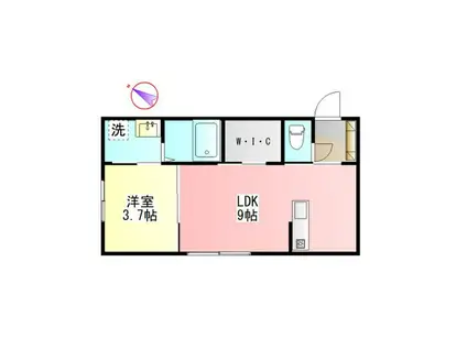 KOS NOGINOMORI(1LDK/1階)の間取り写真