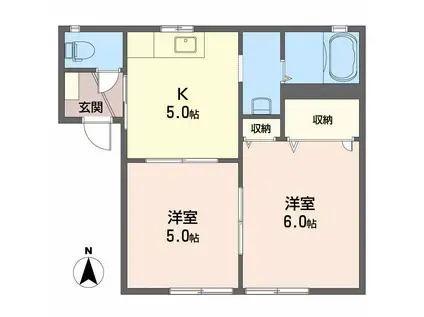 WOOD VERY(2K/1階)の間取り写真