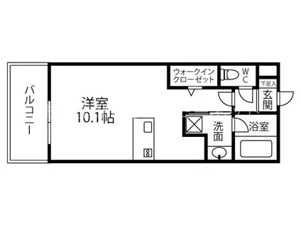 シンシア(ワンルーム/3階)の間取り写真
