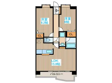 ナザレ・モリヤ(2LDK/8階)の間取り写真