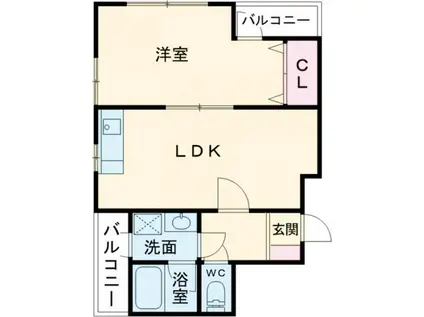 グリーンハイツ(2DK/2階)の間取り写真