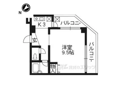 カルテットKOBORI C棟(1K/4階)の間取り写真