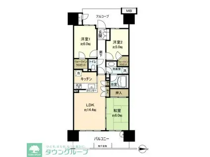 東京フロンティアシティアーバンフォートイーストブロック(3LDK/8階)の間取り写真