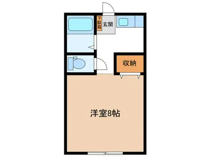 パーソンズ八王子III(1K/1階)の間取り写真