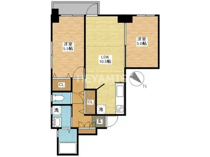 MAXビル(2LDK/5階)の間取り写真