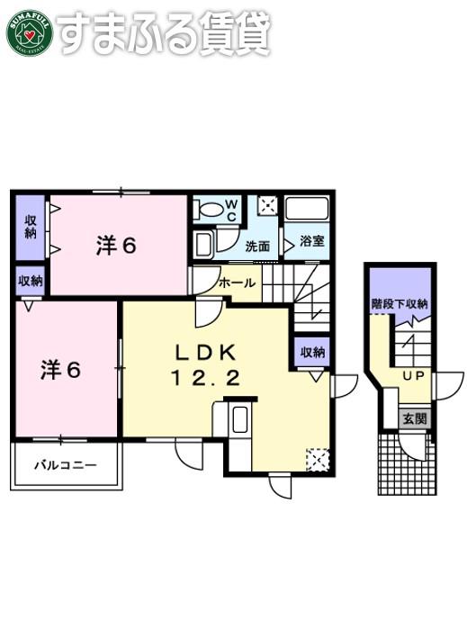 MILKY WAY(2LDK/2階)の間取り写真